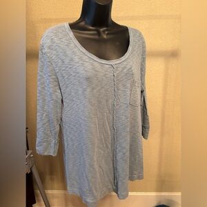 saturday Sunday Casual Light Blue 3/4 Sleeve Top